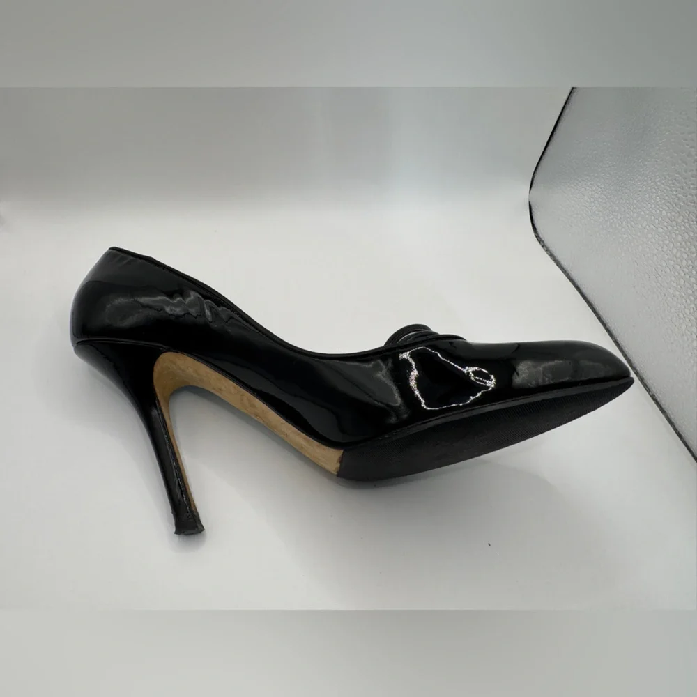 Dior Women’s Retro Escar 9cm Patent Leather Pumps, Black, SIZE: 38.5 - Picture 8 of 16